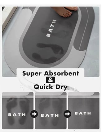 سجادة حمام من القطيفة بتقنية Da Jiang غير قابلة للانزلاق وممتصة للماء بايكال - رمادي 50x80 سم