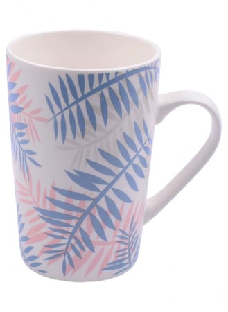 كوب قهوة سيراميك بنقوش أوراق الشجر