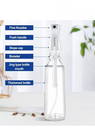 زجاجة رش الشعر المستمرة فائقة الدقة لتصفيف الشعر والعناية بالبشرة، 300 مل