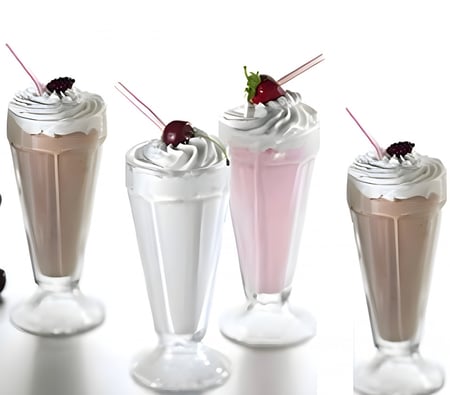 طقم اكواب عصائر و آيس كريم مكون من 4 قطع شفاف