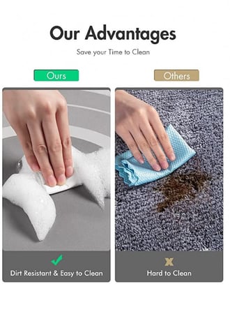 سجادة حمام من القطيفة بتقنية Da Jiang غير قابلة للانزلاق وممتصة للماء بايكال - رمادي 50x80 سم