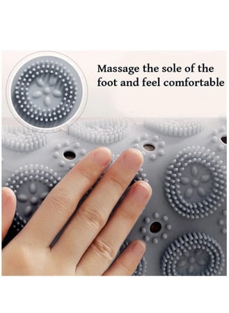 سجادة استحمام لتدليك القدمين مضادة للانزلاق دائرية / رمادي