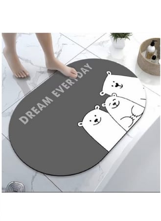 Hihomey سجادة حمام ماصة للقدمين غير قابلة للانزلاق من السيليكون سجادة حمام سريعة الجفاف 50*80 سم