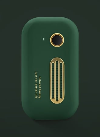 جهاز تنقية الهواء ومزيل الرائحة صغير قابل لإعادة الشحن USB في غرفة النوم والمكتب والثلاجة / أخضر