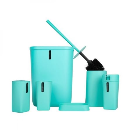 طقم اكسسوارات حمام من 6 قطع-أزرق