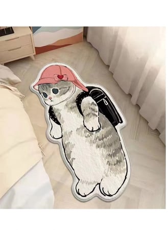 سجادة غرفة أرضية على شكل قطة كارتون