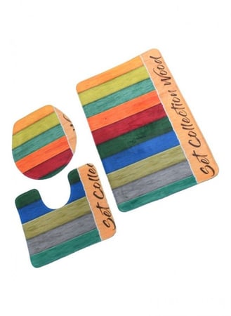 دعاسات حمام 3 قطع مانعه للانزلاق سهلة التنظيف متعددة الألوان