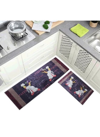 Chef سجادة أرضية المطبخ متعدد الألوان 40سم*60سم + 40سم*120سم