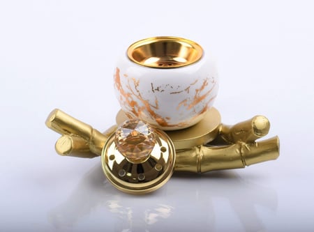 مبخرة سيراميك بقاعدة خشبية في السعودية