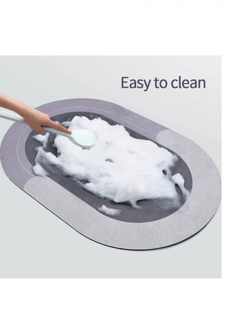 سجادة حمام من القطيفة بتقنية Da Jiang غير قابلة للانزلاق وممتصة للماء بايكال - رمادي 50x80 سم