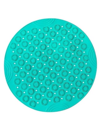 سجادة استحمام لتدليك القدمين مضادة للانزلاق دائرية / ازرق