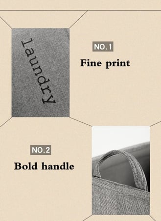 سلة غسيل ملابس قابلة للطي لتخزين الملابس مع مقابض