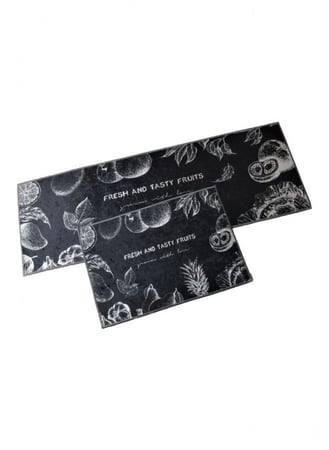 دعاسات للمطبخ مانعه للانزلاق أسود / أبيض من قطعتين