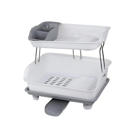 صفاية أطباق حوض المطبخ بلاستيك رمادي / أبيض