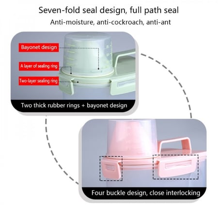 علبة لتخزين الأرز والحبوب بكوب معيار