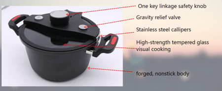 قدر الضغط المنخفض 5.5 لتر لطبخ سهل سريع ولذيذ