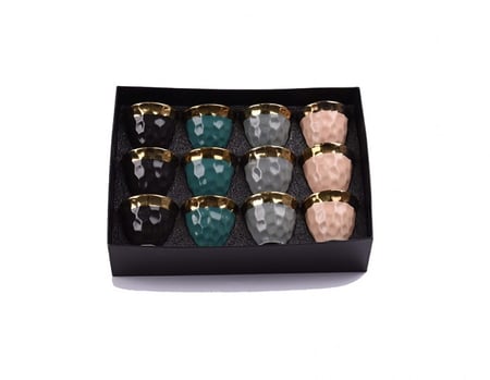 فناجين قهوة سيراميك ملون 12 قطعة