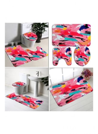 دعاسات حمام 3 قطع مانع للانزلاق متعددة الألوان