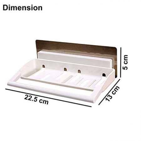 رف ذاتي اللصق مع حامل مناديل للحمام