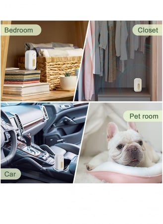 جهاز تنقية الهواء ومزيل الرائحة صغير قابل لإعادة الشحن USB في غرفة النوم والمكتب والثلاجة / أبيض