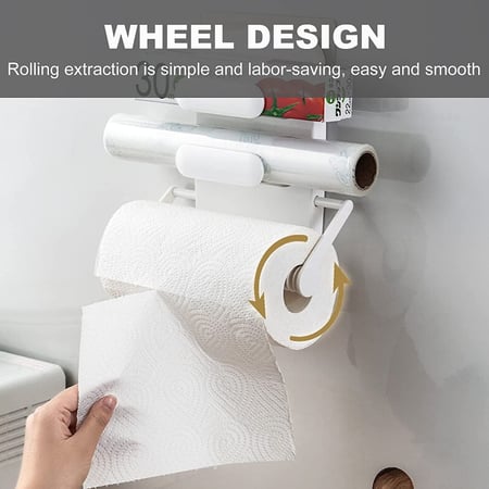 حامل ورق تغليف ومناشف ورقية معلق للمطبخ متعدد الوظائف