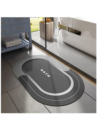 سجادة حمام من القطيفة بتقنية Da Jiang غير قابلة للانزلاق وممتصة للماء بايكال - رمادي 50x80 سم