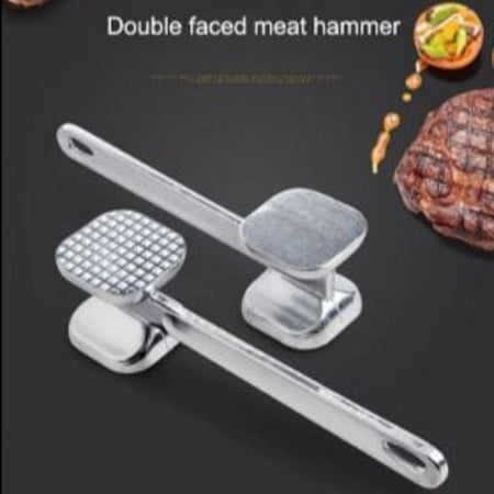 مطرقة ومدق لحم فضي