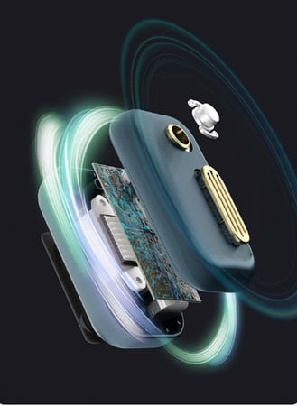 جهاز تنقية الهواء ومزيل الرائحة صغير قابل لإعادة الشحن USB في غرفة النوم والمكتب والثلاجة / أزرق