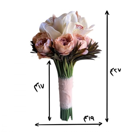 مسكة عروس لطيفه(14) بالورد الصناعي