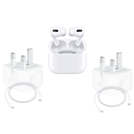 بكج سماعة ابل برو +2 فيش جداري + 2 كيبل