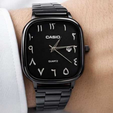 ساعة كاسيو casio LTP اسود ارقام عربية