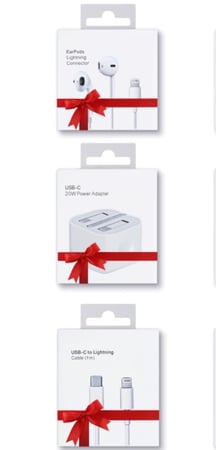 عرض بكج الايفون 3 منتجات سماعة+ كيبل PD + راس شاحن 20 واط معتمدة لدى ابل