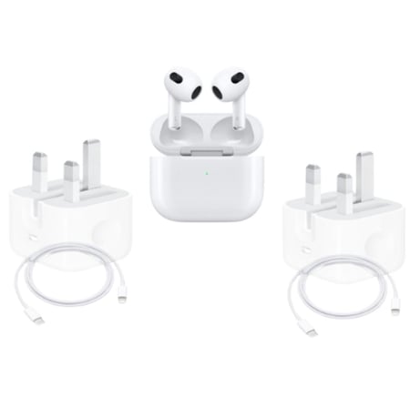 بكج سماعة ابل الجيل الثالث +2 فيش جداري + 2 كيبل