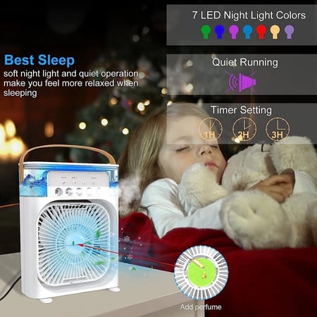 مروحة رذاذ الماء بخمس فتحات ، 3 سرعات هواء، مروحة تبريد