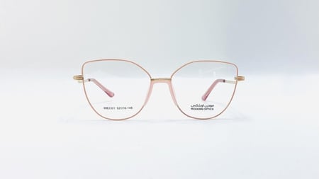 نظارة طبية نسائية معدن عين القطة (كات آي) اللون وردي رقم الموديل  2301C6