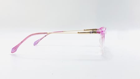 نظارة طبيه نسائية بلاستيك  بيضاوية االلون شفاف وردي رقم الموديل 2313C3