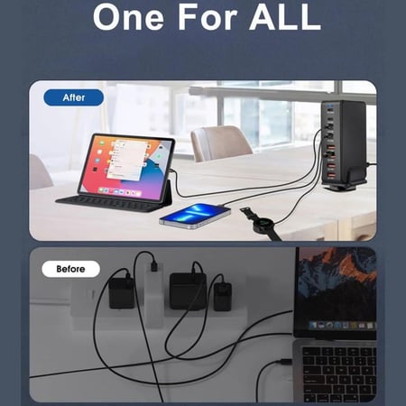 منصة شحن متعددة المنافذ 600واط