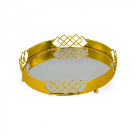 تباسي تقديم ذهبي دائري صغير