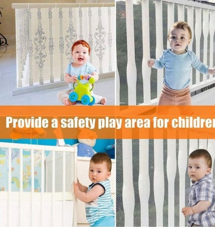 واقي أمان متين للأطفال قابل للتعديل وشبكة أمان للشرفة والسلالم 200 سم * 78 سم