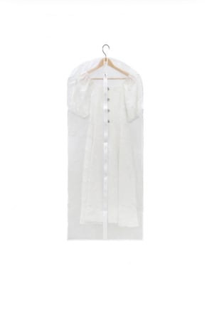 حقيبة تخزين ملابس معلقة لخزانة الملابس بسحاب كامل من 6 قطع أبيض