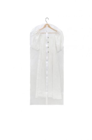 حقيبة تخزين ملابس معلقة لخزانة الملابس بسحاب كامل من 6 قطع أبيض