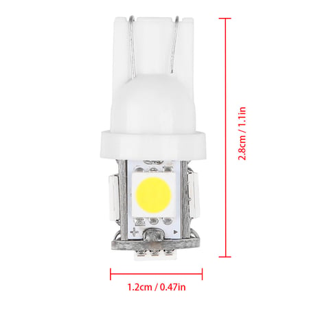 زوج لمبات T10-5LED-W5W للوحة السيارة والاضائة الداخلية للسيارة