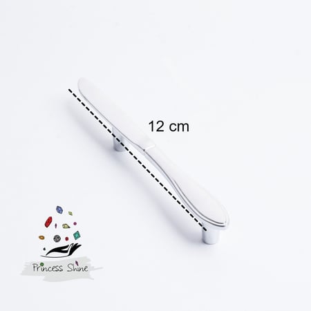 469 - مقبض بشكل سكين لون ( فضي ) - قطعتين