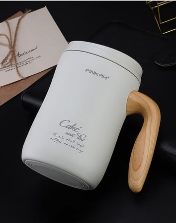 470ML Vacuum Coffee Cup With Handle Insulated Mug Office Leakproof Tea Cup With Lid Household Milk Thermos