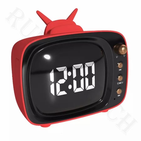 سبيكر Wireless لاسلكي وساعة بمنبه على شكل تلفاز