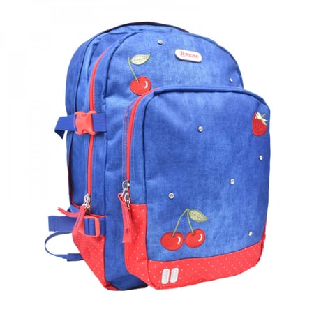 شنطة ظهر جينز و كرز بوز, Cherry Backpack, Pause,bag,حقيبة,قرطاسية