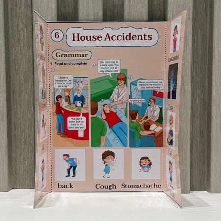 مطوية انجليزي الحوادث المنزلية الصف الرابع والخامس والسادس الترم الثالث