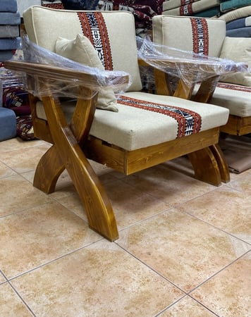 طقم خشب تصميم جديد 7 اشخاص