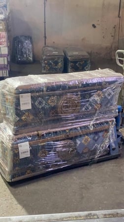 طقم جلسة بر 8 اشخاص قماش رمادي وطني