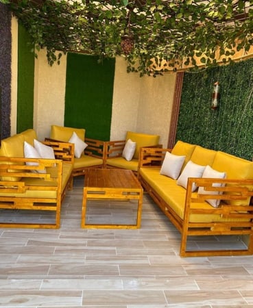 جلسة خشب 7 اشخاص تصميم ماربيل